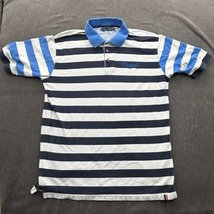 Coogi Polo Shirt Men 2XL XXL Black White Striped Short Sleeve‎ Golf Golfing.